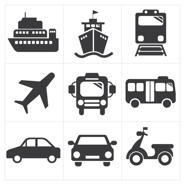 Ensemble d'icônes transport — Image vectorielle