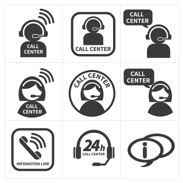 Call centre icons — Stock Vector