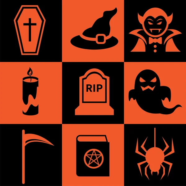 Halloween pictogrammen — Stockvector
