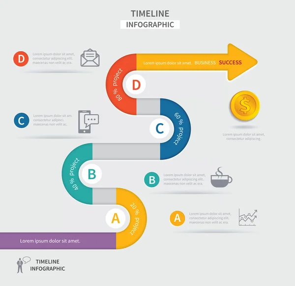 Vector timeline infographic template — Stock Vector