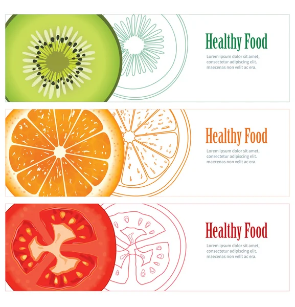 Healthy food banner — Stock Vector