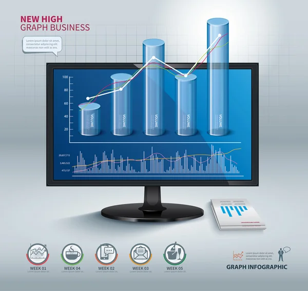 High graph success business — Stock Vector