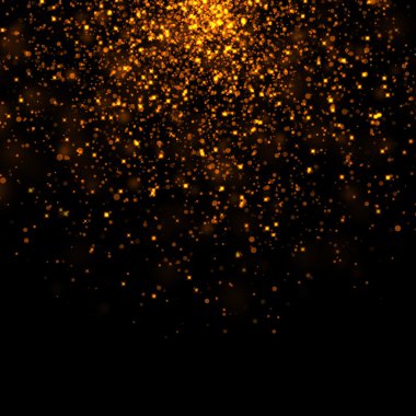Altın ışıltılı bokeh yıldız toz