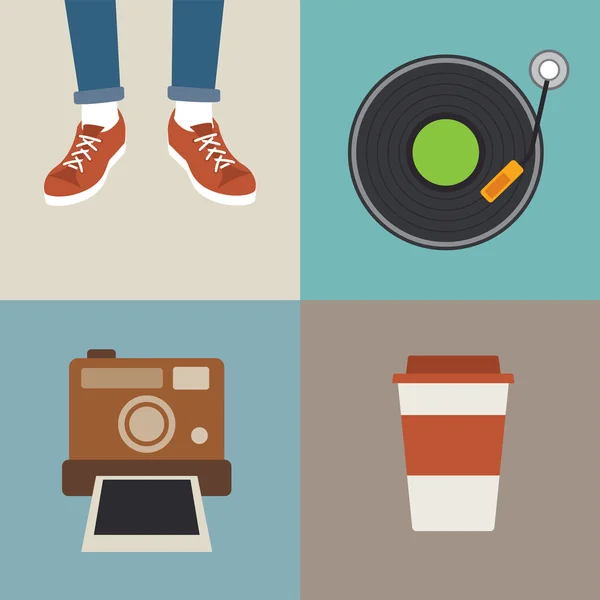 Elemento hipster diseño plano — Vector de stock