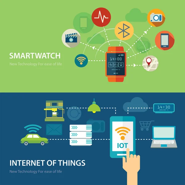 Konzepte für Smart Watch und Internet der Dinge — Stockvektor