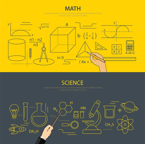 Концепция математического и научного образования — стоковый вектор