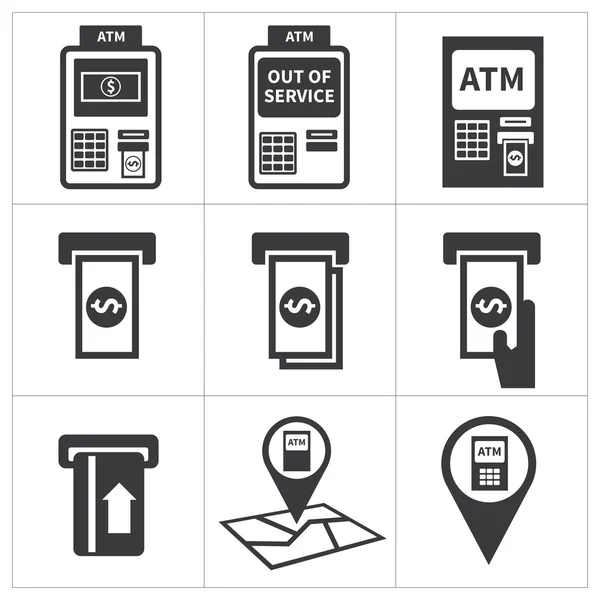 Conjunto de iconos ATM — Archivo Imágenes Vectoriales