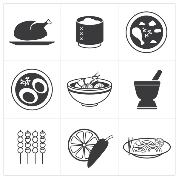 Pictogram Thais eten — Stockvector