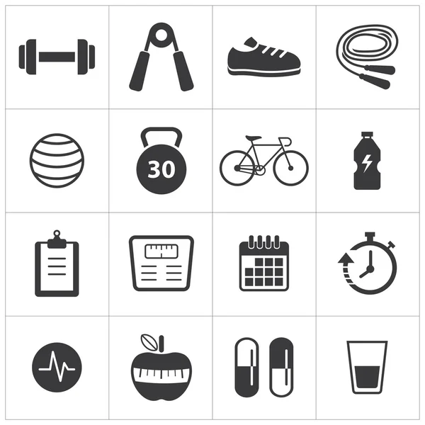 Gezonde en fitness pictogram — Stockvector