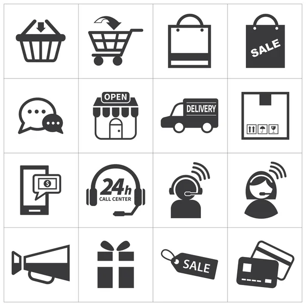 E-Commerce-Symbolset — Stockvektor