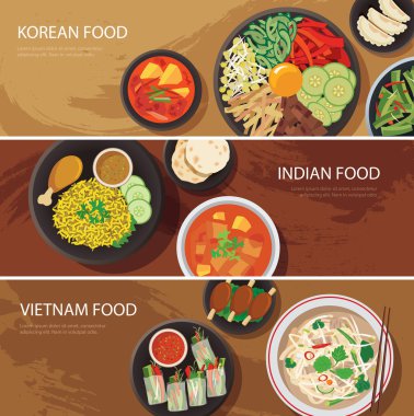 asia street food web banner , korean food , indian food , vietna clipart