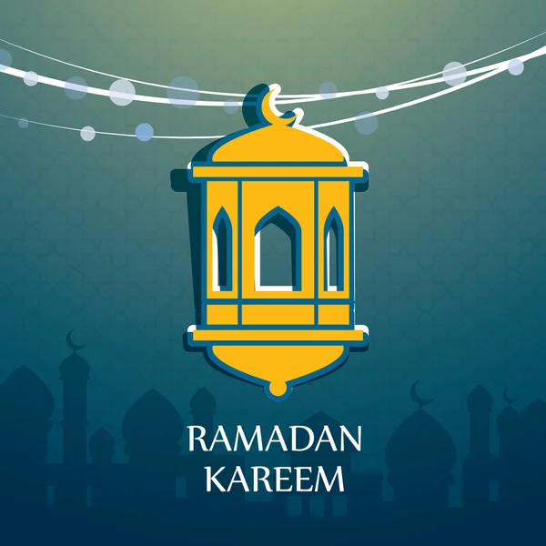 Ramadan kareem hanging arabic lamp — ストックベクタ