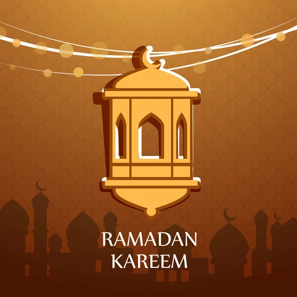 Ramadan kareem hanging arabic lamp — ストックベクタ