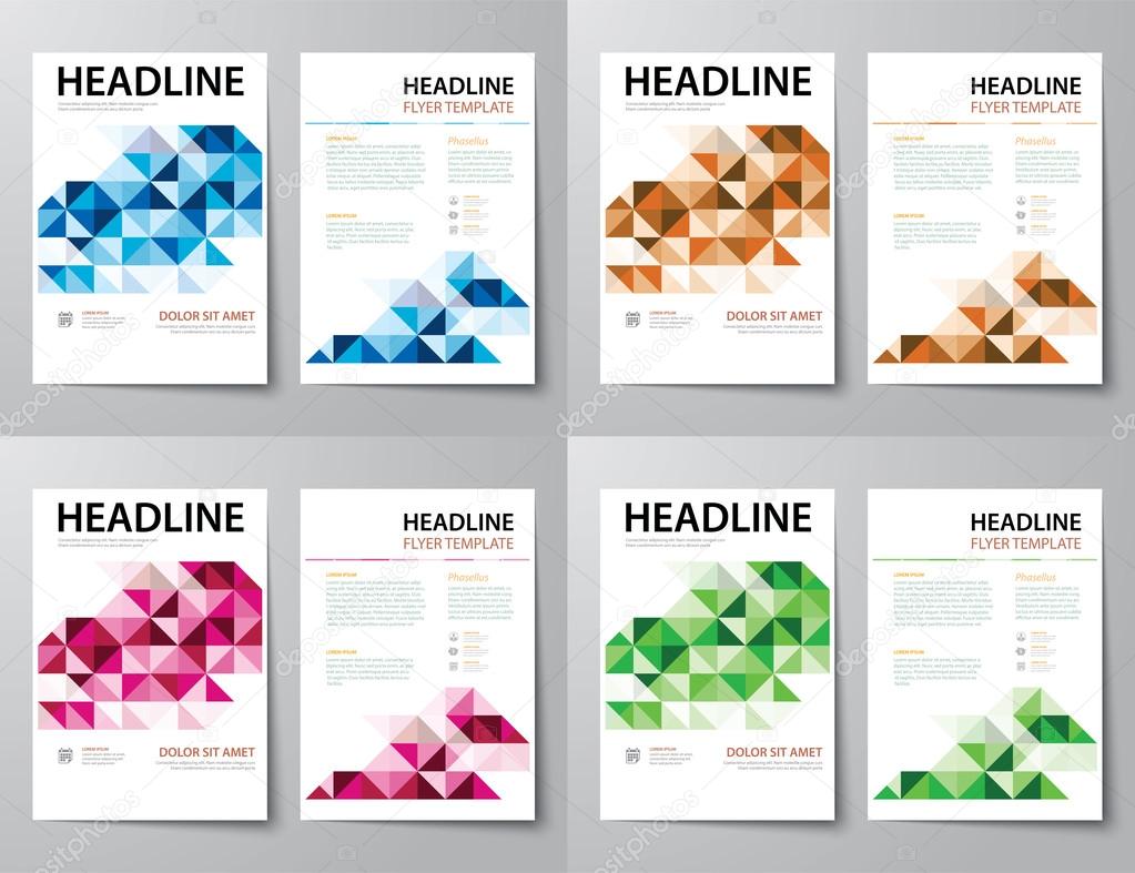 set of abstract business magazine cover , flyer, brochure flat d