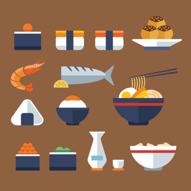 Japonya gıda düz simgesi