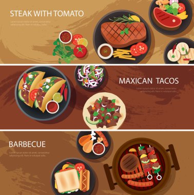 sokak gıda web afiş, biftek, maxican tacos, Barbekü