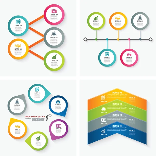 Serie di modelli infografici — Vettoriale Stock