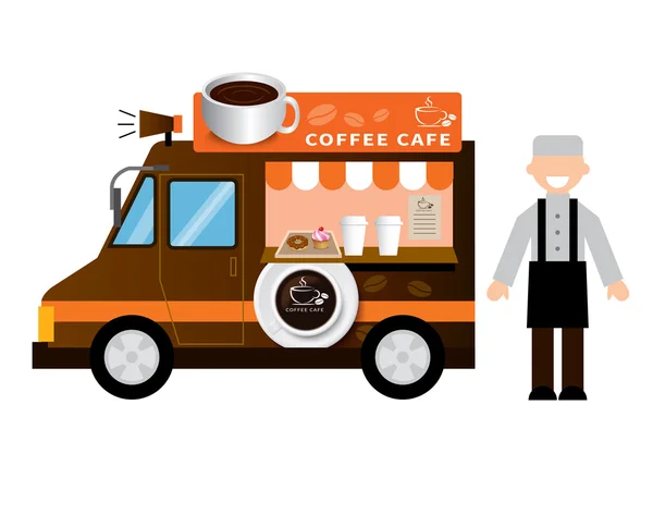 Jedzenie kawa ciężarówka — Wektor stockowy