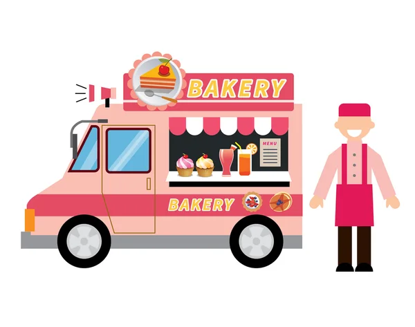 Food truck bakery — Stock Vector