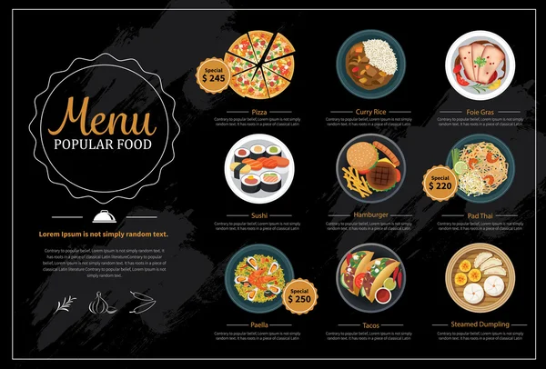 Menu makanan Asia - Stok Vektor