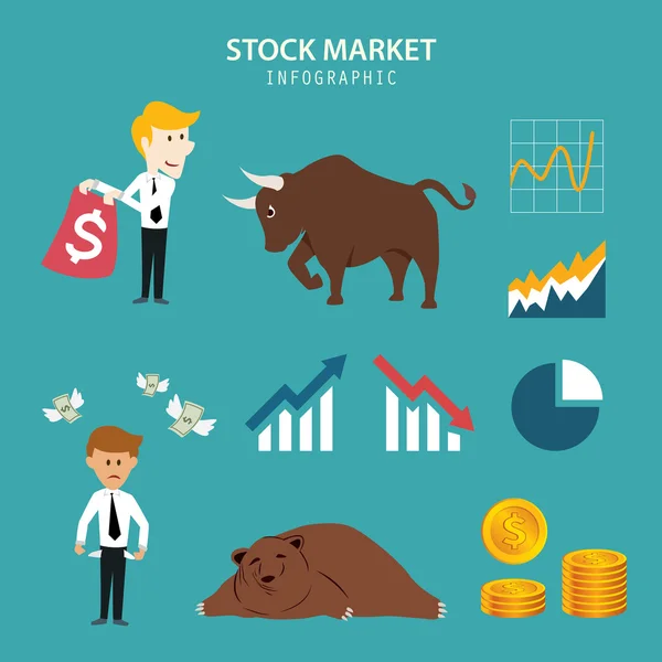 Инфографика фондового рынка — стоковый вектор