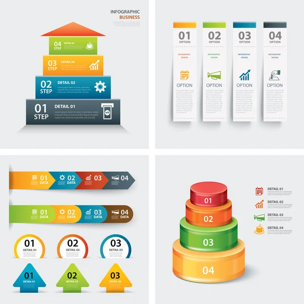 Conjunto de modelos infográficos — Vetor de Stock