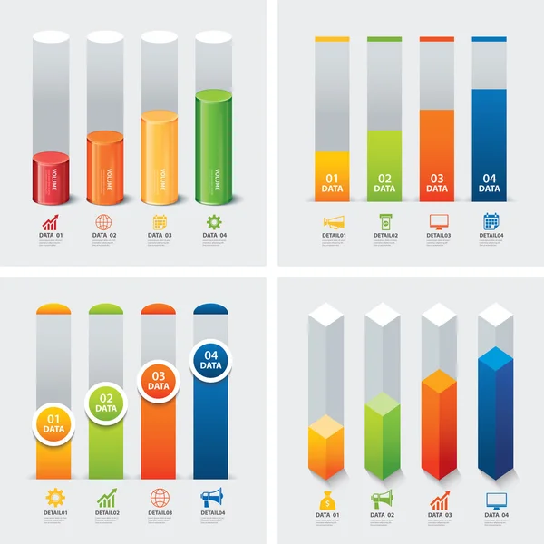 Conjunto de modelos infográficos — Vetor de Stock