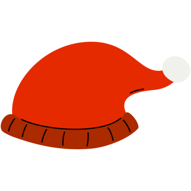 Beyaz kürklü kırmızı Noel Baba şapkası.