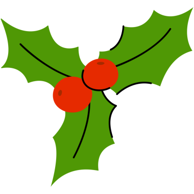 Kırmızı böğürtlen ikonlu Noel yaprakları