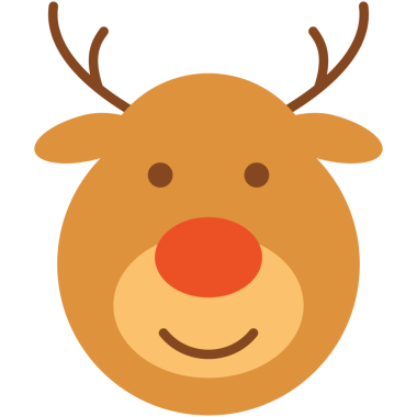 Kırmızı burunlu şirin ren geyiği yüzlü Rudolph