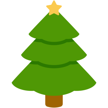 Sarı yıldızlı şirin yeşil Noel ağacı