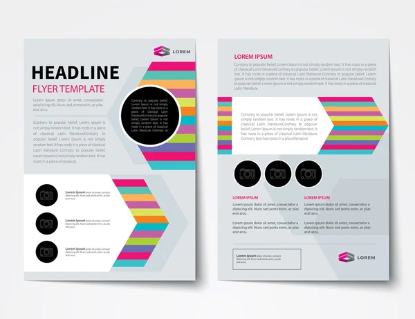 Conjunto de capa de revista de negócios, folheto, brochura design plano tem — Vetor de Stock