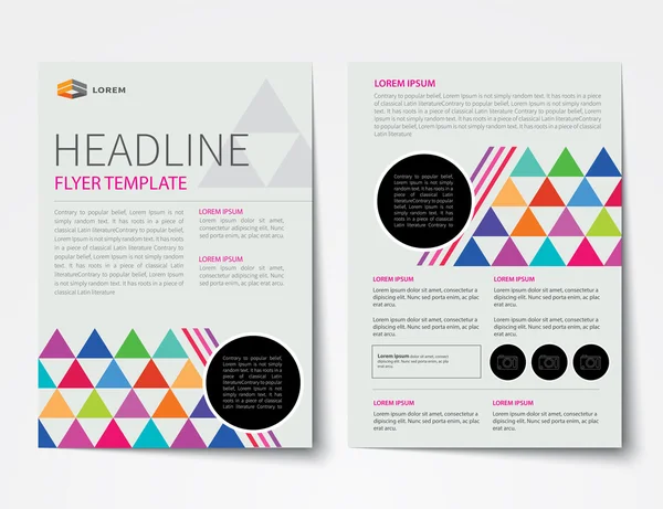 Aantal zakelijke tijdschriftdekking, folder, brochure plat ontwerp tem — Stockvector