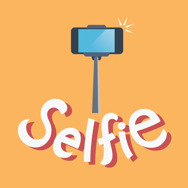 Prendre Selfie Photo sur le concept de téléphone intelligent — Image vectorielle