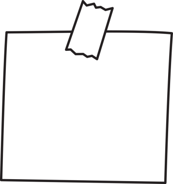 El çizimi ofis kırtasiyesi karalama tarzıyla yapışkan bir not..