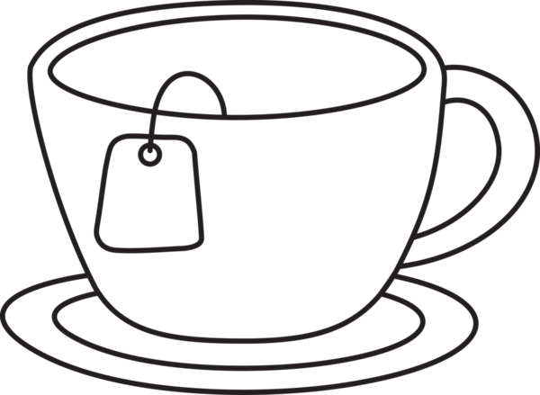 Kahvaltını rahatlatmak için çay poşeti ile bir fincan sıcak çay..