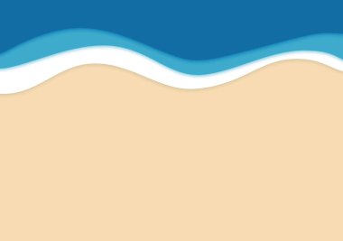 Mavi deniz dalgaları ve kum ile yaz tropik plaj arka planı.