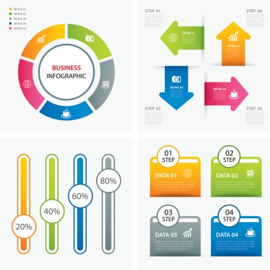Infographic şablonları düz tasarım