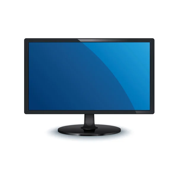 Monitor de computadora vectorial pantalla ancha aislada sobre fondo blanco — Vector de stock