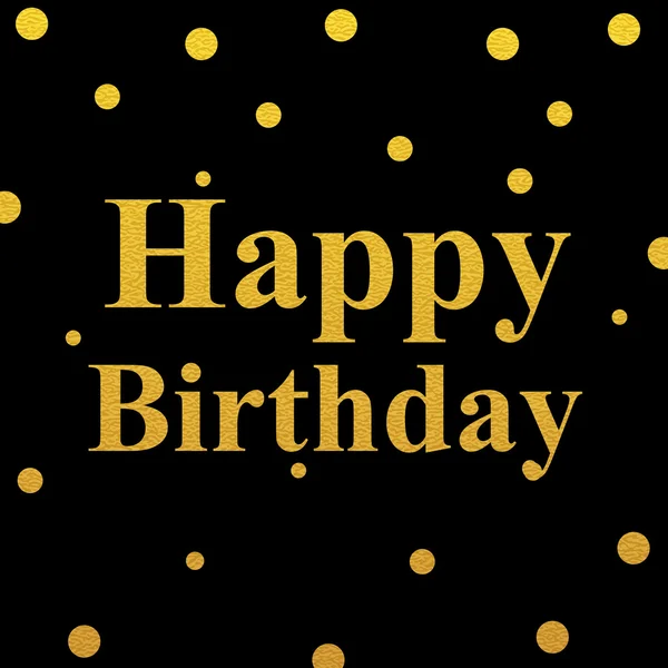 Happy Birthday Gold glitzerndes Design auf schwarzem Hintergrund — Stockvektor