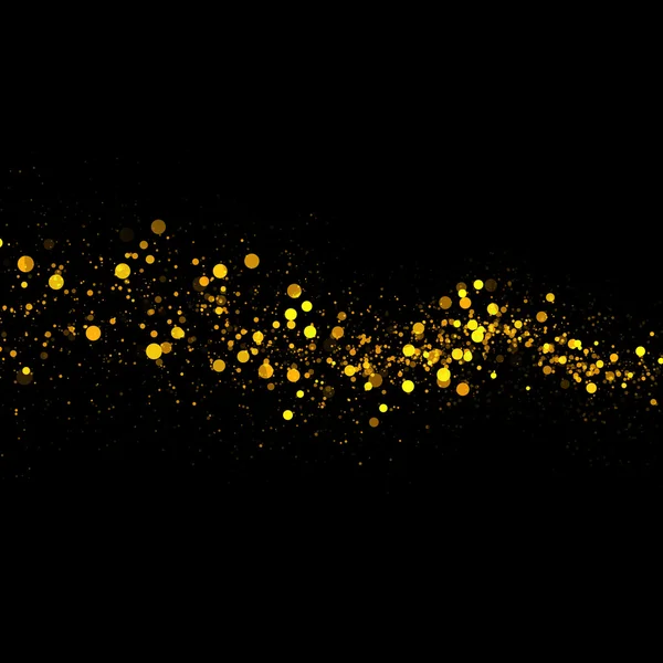 Gold glittering bokeh stars dust tail — Stock Photo, Image