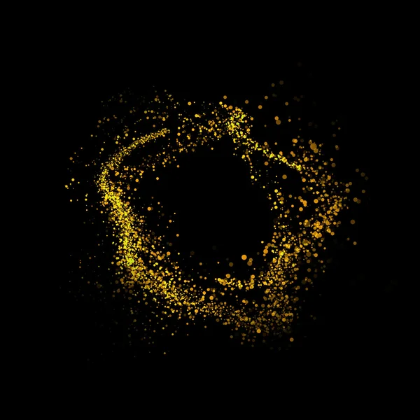 Gold glittering bokeh stars dust tail — Stock Photo, Image