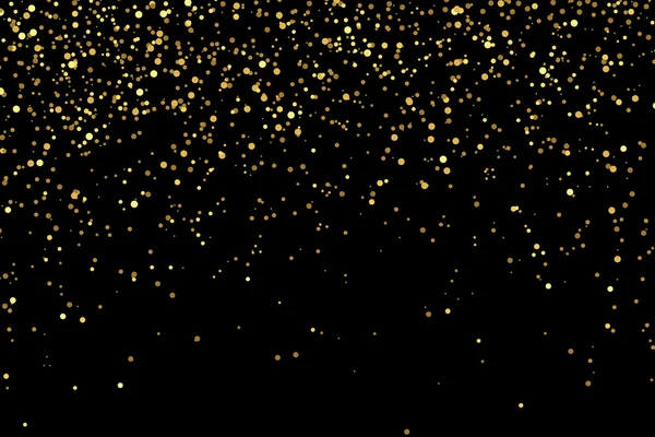 Gold glitter texture on a black background — Stock Vector