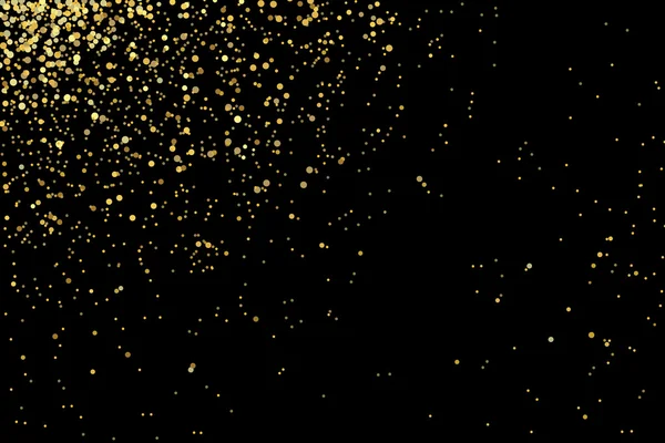 Gold glitter texture on a black background — Stock Vector