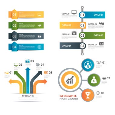 Infographic şablonları düz tasarım