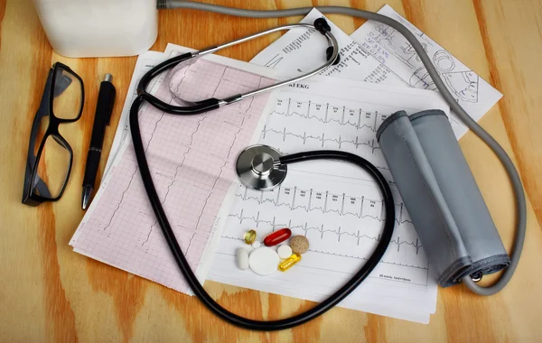 Pressure measurement, stethoscope — Stock Photo, Image