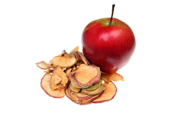 원시 애플 슬라이스 및 말린된 사과 스톡 사진