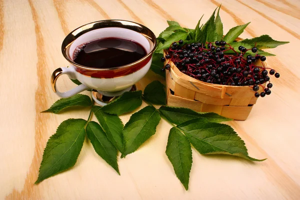 Fresh tea fruit elderberry — Stock Photo, Image