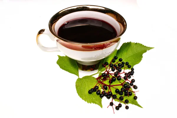 Fresh tea fruit elderberry isolated — Stock Photo, Image