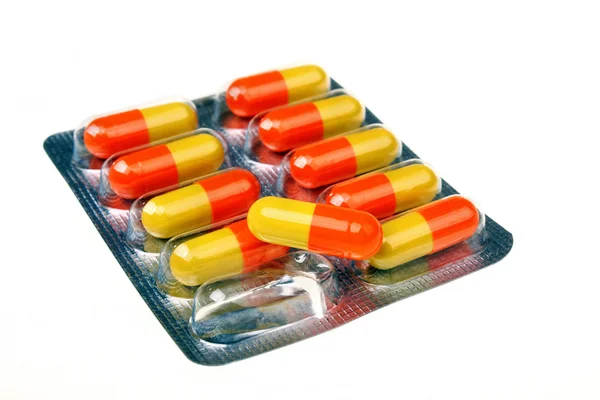 Color tablet and capsule isolated — Stock Photo, Image